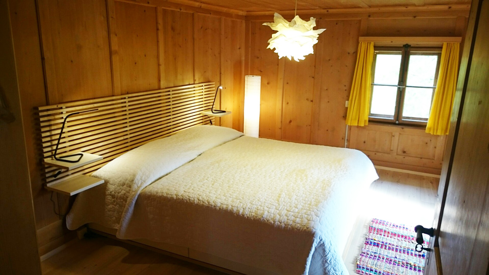 Das Schlafzimmer der Ferienwohnung Lavin